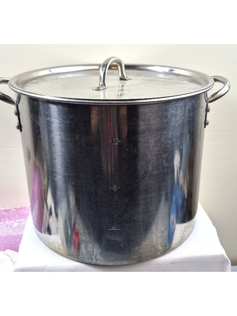 Large Stainless Steel Stock Pot 12 qt w/lid Soup Chili Canning